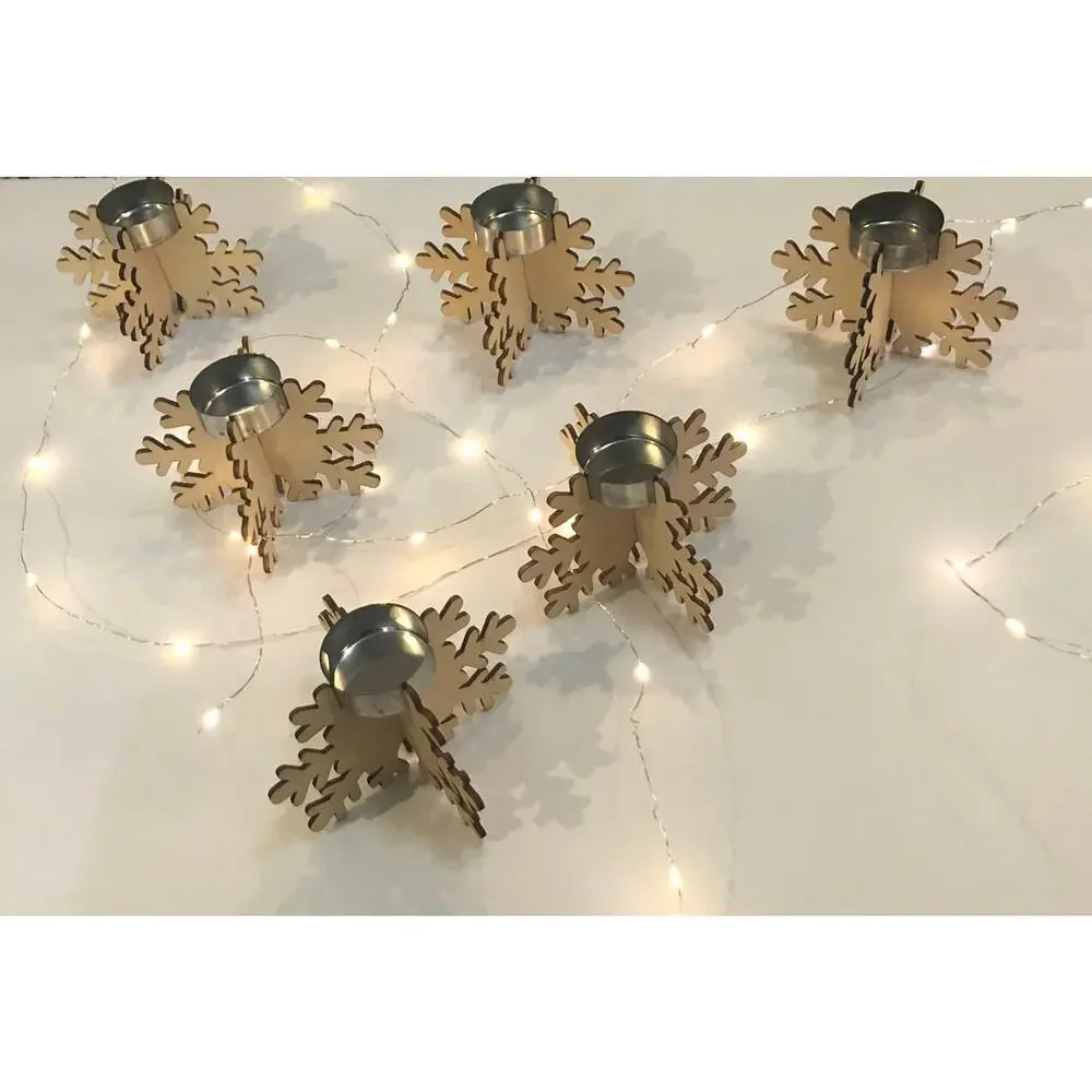 36 Christmas Holiday party Wedding favor table snowflake tealight candle holders